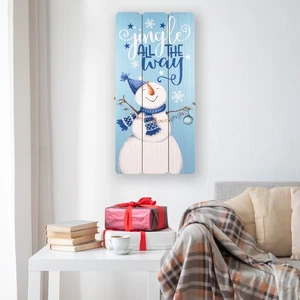 Northlight Jingle All The Way Wooden Christmas Wall Sign - 23.5" - Blue and - Picture 1 of 7