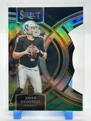 Aidan O'Connell 2023 Select - Black & Green Prizm Die Cut #163 (RC) - Raiders - Image 1 of 2