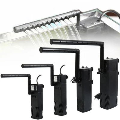 EU Plug Turtle Tank Filter Aquarium Water Filter Pump DIY 3W-22W 220-240V Black - Image 1 of 4