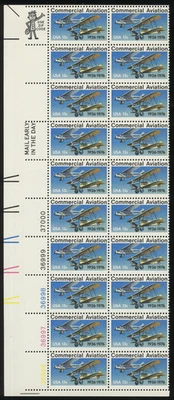 US 1976 13c Cent Commercial Aviation Margin Stamp Block of 20 (Scott # 1684) MNH - Image 1 of 3