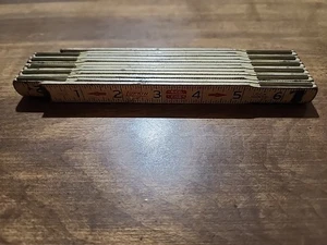Vintage Lufkin Red End Extension Rule Folding Wood Ruler 72" Made In USA - Bild 1 von 4