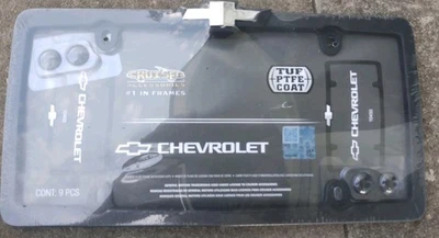 Chevrolet Bowtie Logo Black License Plate Tag Frame for Cars&Trucks Foto 1 de 2