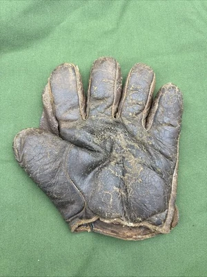 Guante de béisbol antiguo de cuero de 1,25 pulgadas de principios de 1900-1915 Foto 1 de 4