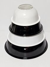 4 Pyrex Black and White Mixing Bowl Set 322-323-325-326 Unused Nice