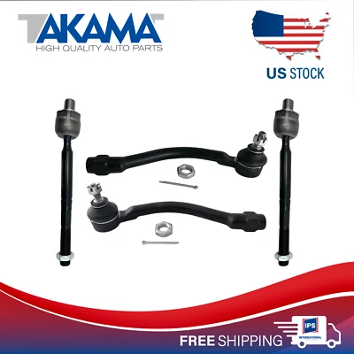 4 piezas ⭐TAKAMA⭐Extremos de varilla de amarre delanteros exteriores + interiores para 14-19 KIA SOUL Foto 1 de 4