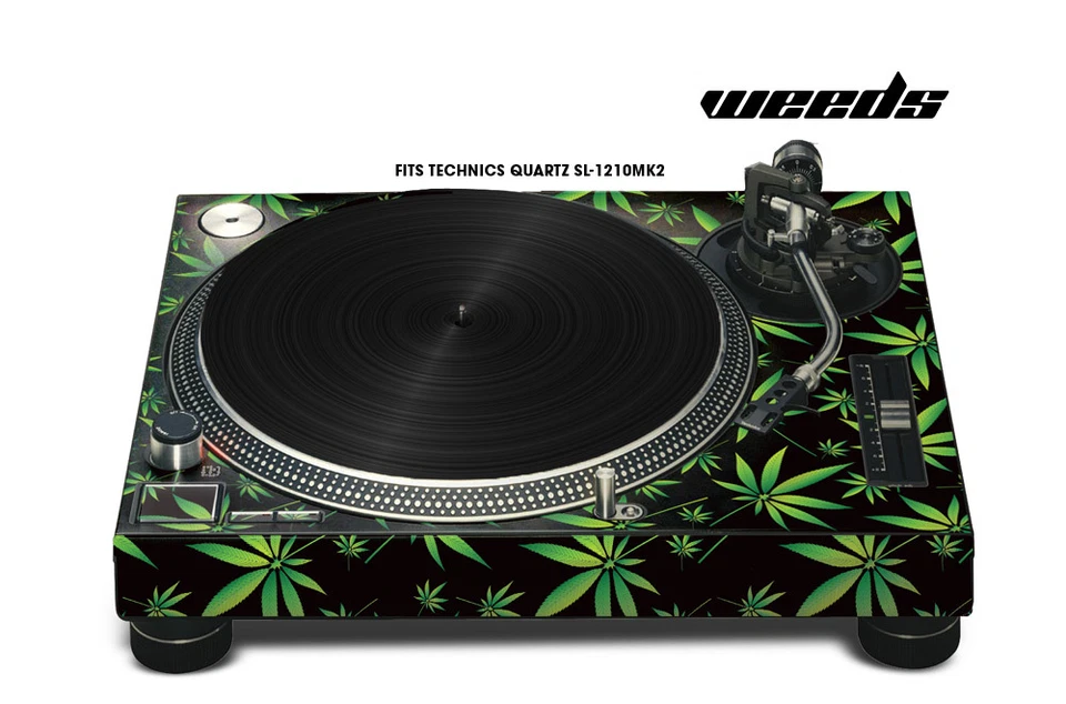 247SKINS Skin Decal Sticker Wrap for Technics Quartz SL Turntable Pro Audio Mixer WEEDS K