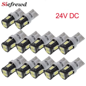 10Pcs 24V DC T10 W5W LED Caravan Camper Trailer Wedge RV Interior Lights Globe - Picture 1 of 8