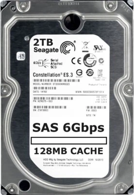 FESTPLATTE SEAGATE CONSTELLATION ES.3 ST2000NM0023 2TB 7.2K 128MB SAS2 3.5" Zoll - Bild 1 von 4