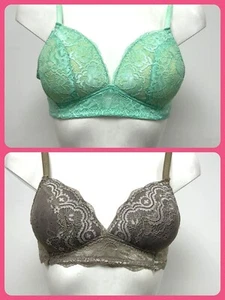 Ex M&S Ladies NEW Non Wired Padded Lace Bra 2 Colours Size 34B - Picture 1 of 12