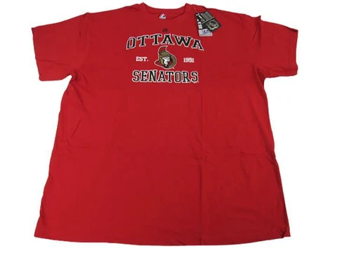 New Ottawa Senators Mens Sizes 3XL-4XL-5XL-6XL Red Majestic Shirt Cover