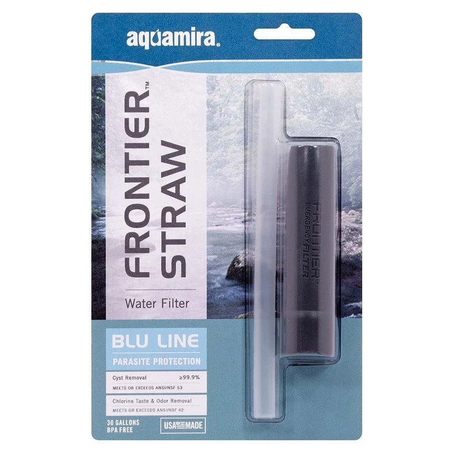 Aquamira Frontier Filter Straw Blu Line Compact Ultralight Water Purification - Image 1 of 1