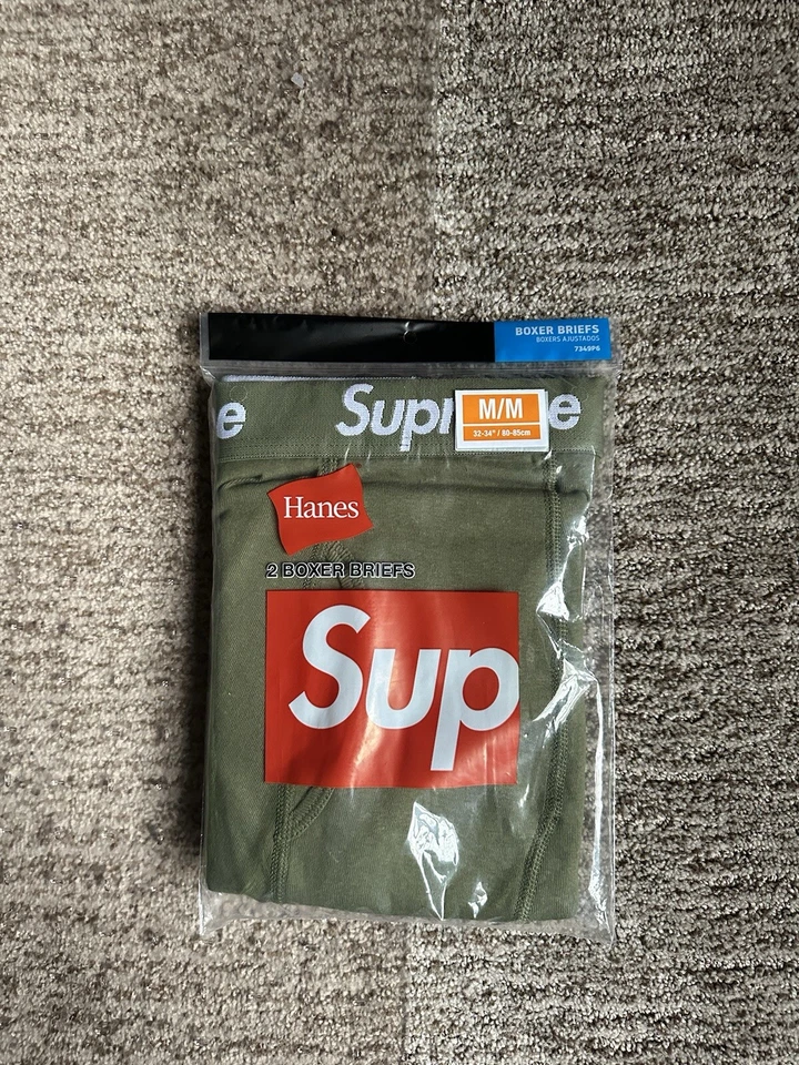 Paquete de 2 calzoncillos boxer Supreme/Hanes oliva talla M Foto 1 de 1