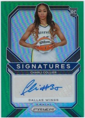 2021 Panini Prizm WNBA Signatures Green Charli Collier #SG-CCL Rookie Auto RC - Image 1 of 2