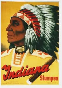 Póster original vintage JNDIANA CIGARROS INDIO AMERICANO 1940 - Imagen 1 de 1