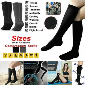 CALCETINES DE VUELO COMPRESIÓN DE VIAJE PEQUEÑOS/MEDIANOS UNISEX MILAGRO ANTI HINCHAZÓN - Imagen 1 de 6