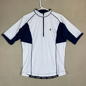 Coolibar Shirt Mens Medium White Stretch UPF 50+ Cycling Running Short Sleeve - Picture 1 of 10
