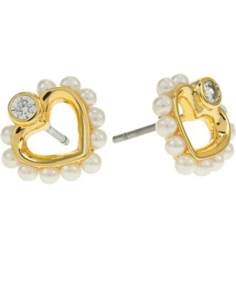 Kate Spade - Pala Brillante - Pendientes Corazón Perla - Crema/Dorado - Nuevos con Etiquetas - $48  Foto 1 de 4