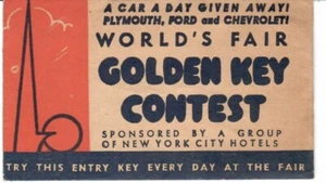 Feria Mundial Llave de Oro Concurso Coche Sorteo - 1940 - Imagen 1 de 1