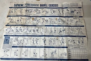 Vintage Supreme Powerhouse Billard Langhantel Übungsanleitung Poster 28”x21” - Bild 1 von 11