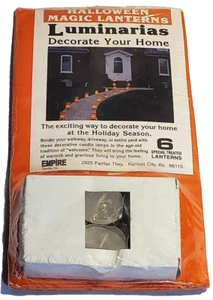 Halloween Luminary Luminarias Outdoor Candle Bags Pumpkins Set of 6 - Picture 1 of 1