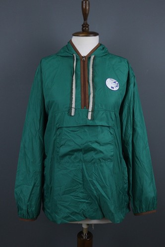 ACNE STUDIOS verde nylon montagna parka pullover 1 4 zip giacca con cappuccio XXS