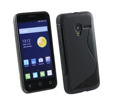 TPU gel silicone case cover S-line black for Alcatel Pixi 3 (4) - Image 1 of 1