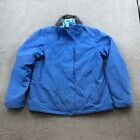 LL Bean Jacket Womens Large Blue 3 in 1 Full Zip Collapsable Hoodie 42236