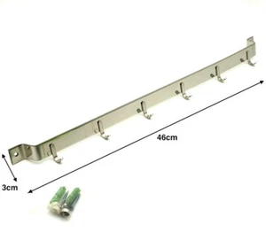 X Barra Para Colgar Utensilios De Cocina En La Pared 6 Puestos Ganchos 46cm HMJ - Imagen 1 de 1