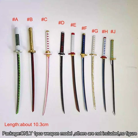 Handmaded 1/12 Scale Demon Slayer Sword Knife Weapon Model For 6" Action Figure Cover
