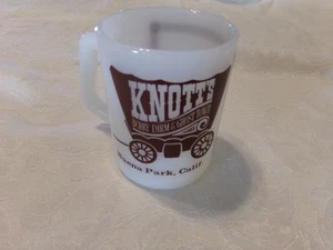Federal Milk Glass KNOTT'S BERRY FARM Theme Park Souvenir Tall Coffee Mug EUC - Picture 1 of 6