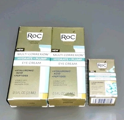 (2) RoC Multi Correxion Hydrate + Plump Eye Cream & (10) Facial Serum Capsules - Image 1 of 4
