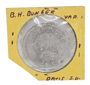 B.H. Bunger Davis, S.D. Good For $1.00 In Trade Vintage Token - Picture 1 of 2