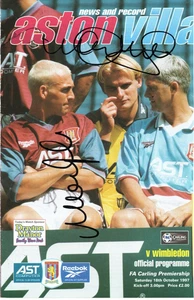 ASTON VILLA: DRAPER & OAKES SIGNED 9x6 MATCHDAY PROGRAMME PICTURE+COA - Picture 1 of 1
