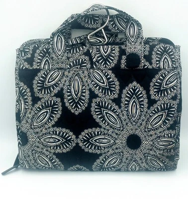 Vera Bradley Hanging Travel Makeup Organizer Toiletry Bag Paisley Flowers Black  - Image 1 of 4
