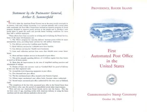 #1164-C1 First Day Ceremony Program 4c Automated Post Office Stamp w/FDC - Picture 1 of 2