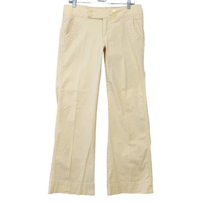 Lee Yellow Pants Stretch Chinos Straight Classic Flat Front Pockets Women Size 8 - Image 1 of 4
