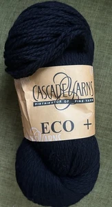Huge 250g 470yds Hank Of Cascade Yarns Eco+ 100% Peruvian Highland Wool - Black - Picture 1 of 5