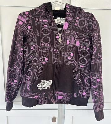 Volcom Entertainment Zippered Hoodie Small Petite Music Purple - Image 1 of 4