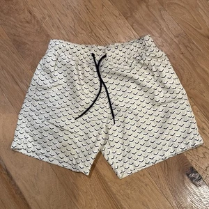 H&M Men's Swim Trunks Light Tan Black Saw Size Medium - Picture 1 of 8