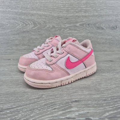 Toddler Nike Dunk Low Athletic Shoes ‘Tripple Pink’  - Size 6C - Image 1 of 4