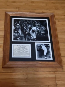 Mickey Mantel Bild 500th Home Run schwarz-weiß gerahmt 11x14 Druck 2i - Bild 1 von 5