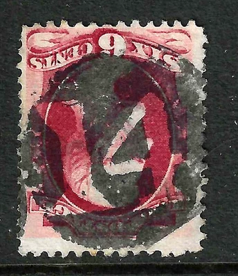 Sc #148 BOLD SON NUMEBR 14 Fancy Cancel 6 Cent Lincoln Banknote 1871 US 74B31 - Image 1 of 2