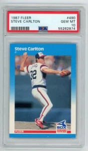 1987 Fleer #490 Steve Carlton Philadelphia Phillies HOF PSA 10 Gem Mint - Bild 1 von 2