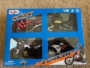 Maisto 4 Pack 2 Wheelers Motorcycle Diecast Kawasaki Ducati Honda KTM 1:18 - Bild 1 von 6