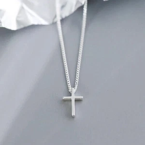 Cross Necklace 925 Sterling Silver Necklace - Picture 1 of 3