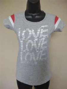 New Love Love Love Youth Girls Size L Large Gray Shirt - Picture 1 of 3