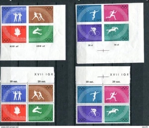 Poland Olympic Games 1960 Rome Mi 1166-3 MNH Perf+imperf 13123 - Picture 1 of 2