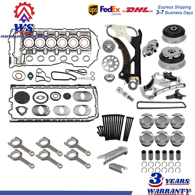 Overhaul Gasket Kit Timing Chain Piston For BMW 335i X3 X5 X6 E90 N55 3.0L 08-19 - Image 1 of 4