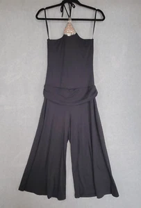 VTG Cache Jumpsuit Womens Size 8 Black Beaded Wide Leg Crop Y2K Whimsigoth - Picture 1 of 15