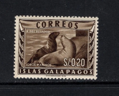 Galapagos Islands Ecuador 1957 Sea Lions MNH Sc L1 Cover